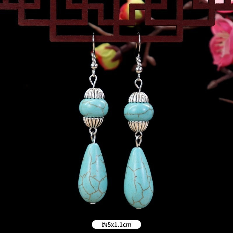 Wholesale Flower Tassel Alloy Earrings